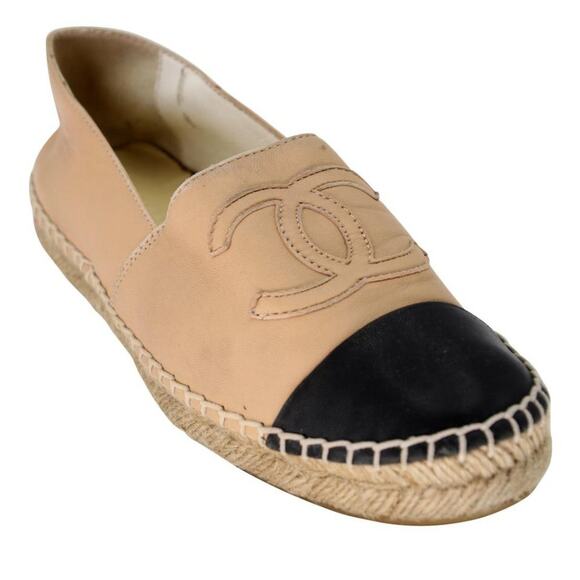 Chanel Espadrille 36 Leather Cap Toe Cc Flats CC-0402N-0098 - Picture 7 of 10